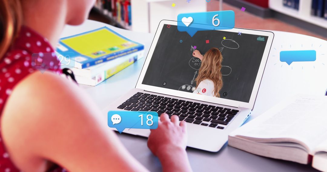 Student Participating in Online Class with Digital Interaction