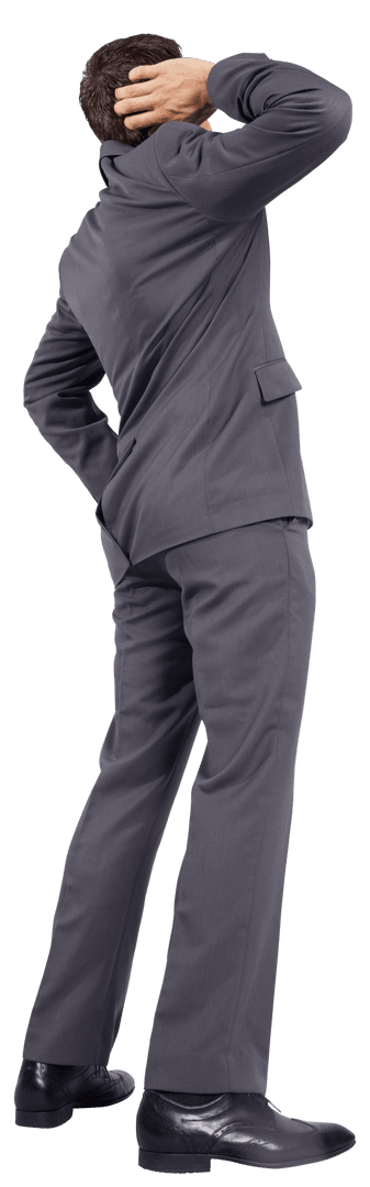 Caucasian Businessman Confused Isolated on Transparent Background