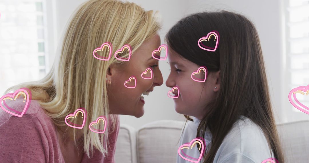 Happy Mother and Daughter Sharing Quality Time at Home