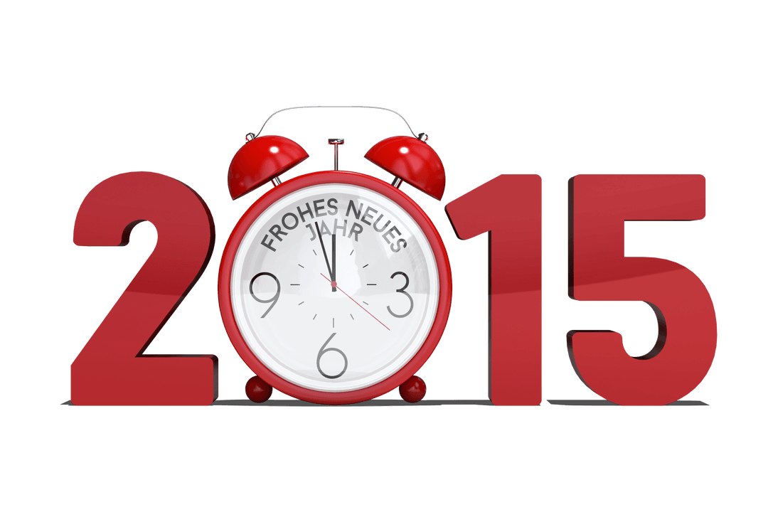 Transparent 2015 Alarm Clock New Year Design Isolated