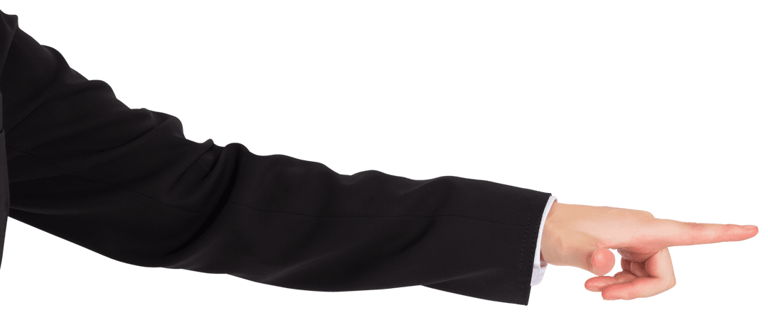 Caucasian Businesswoman Pointing Finger on Transparent Background