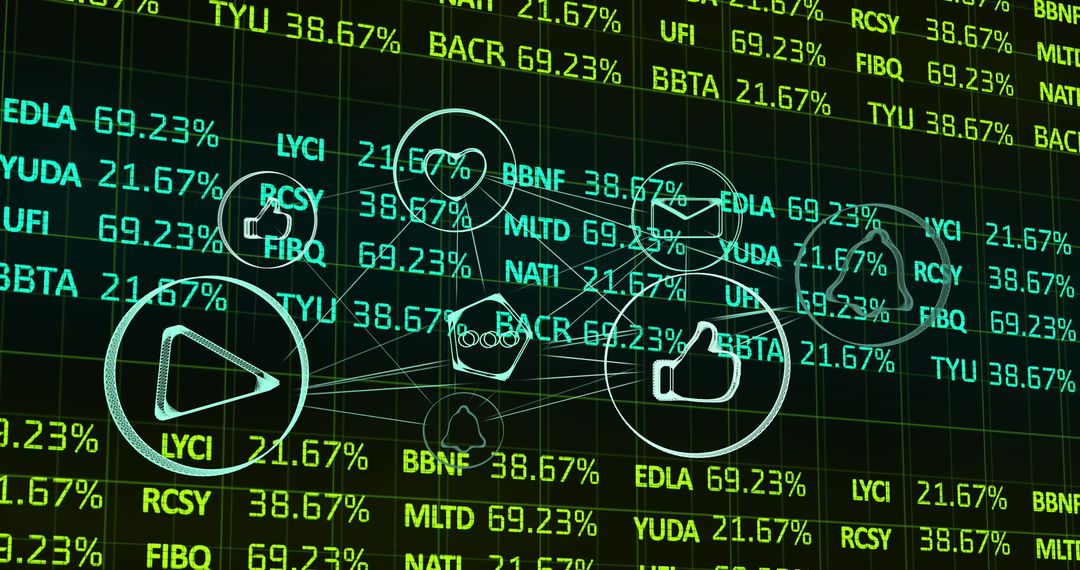Digital Network Interface Over Data Processing Screen