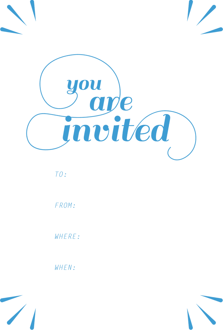 You Are Invited Text Stylized on Transparent Background