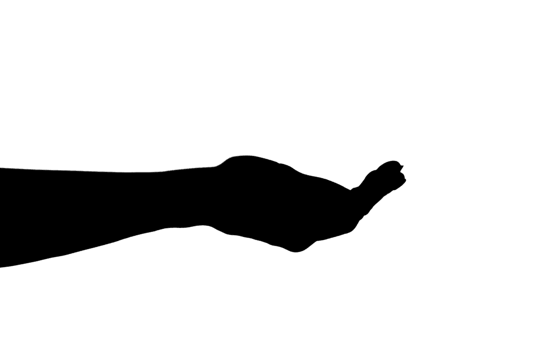 Silhouette Hand Offering Gesture on Transparent Design