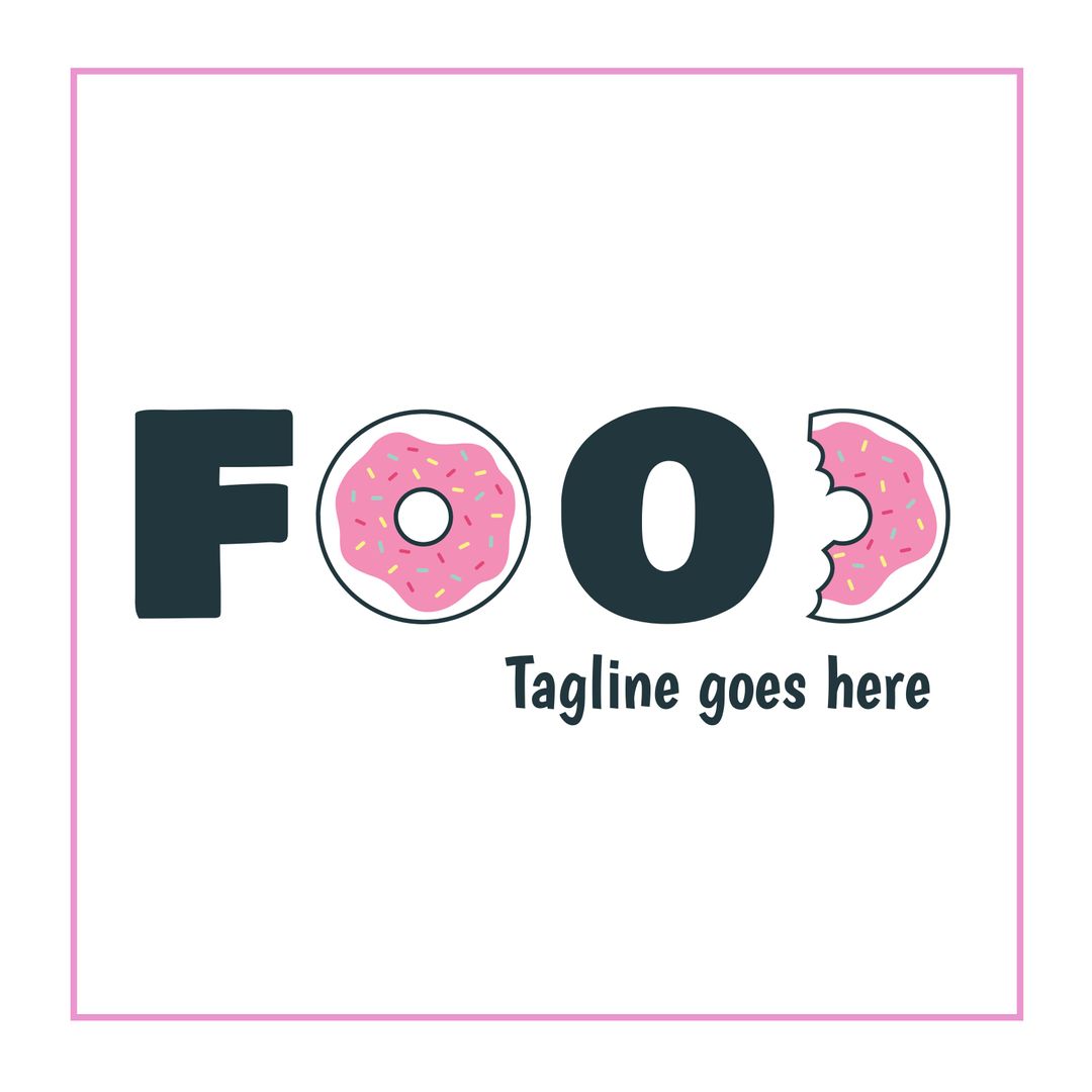 Creative Food Logo Design with Donut Icons and Tagline Space - Download Free Stock Templates Pikwizard.com