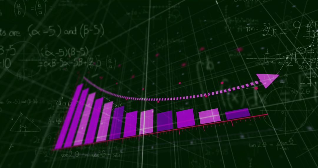 Rising Bar Chart With Equations Illustrating Financial Growth