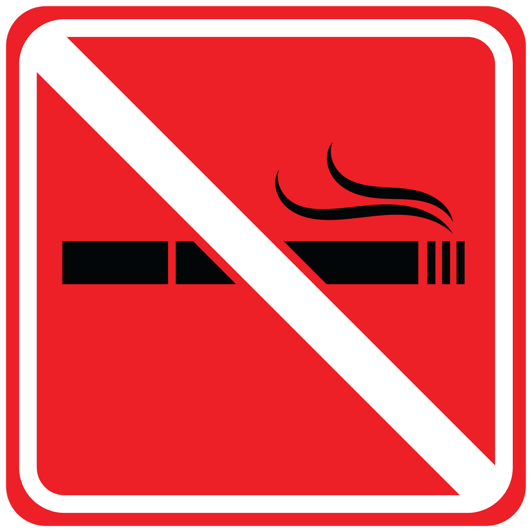 No Smoking Sign in Bold Red Illustration Transparent Background