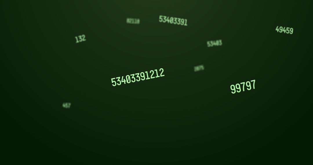 Floating Digital Numbers in Tech Matrix Background
