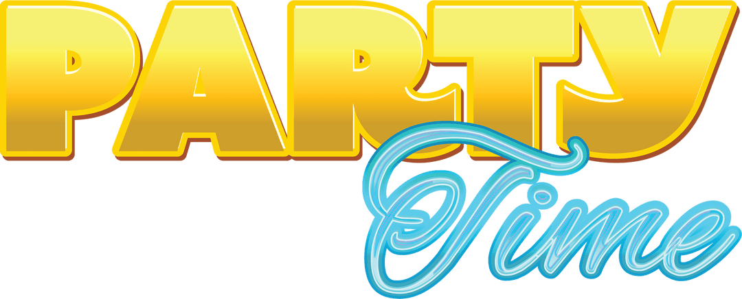 Colorful Transparent Party Time Text Vector