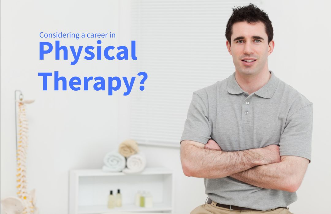 Confident Physical Therapist Promoting Career Opportunities