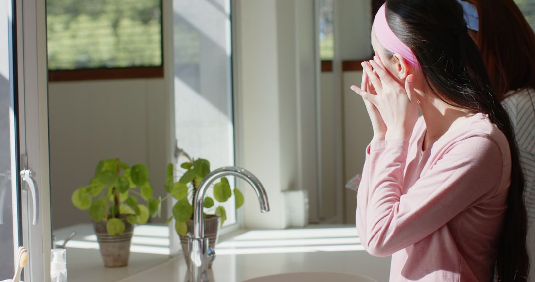 Bonding Over Morning Skincare Routine in Natural Light