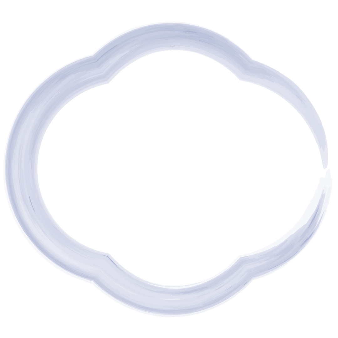 Curved silver earring on transparent background for jewellery design