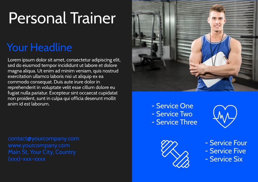 Confident Personal Trainer for Fitness Services Promotion