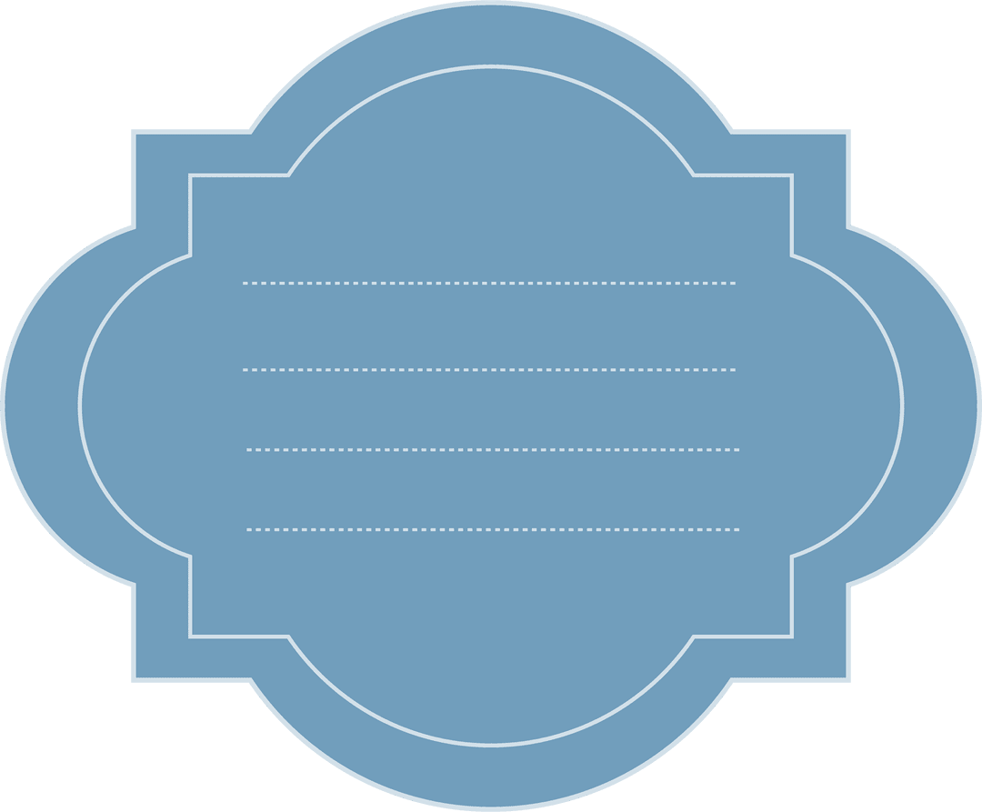 Stylish Blue Badge Emblem with Copy Space on Transparent Background