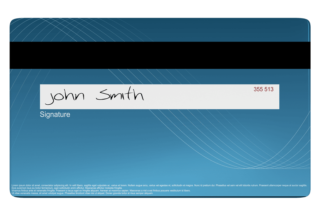 Transparent Credit Card Backside with Signature Section