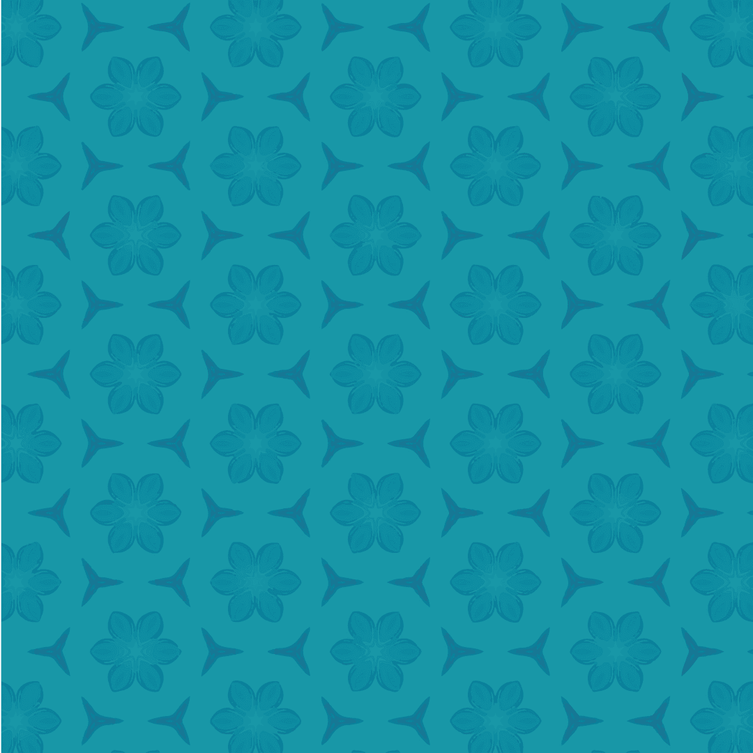 Seamless Blue Floral Pattern on Transparent Background Digital Illustration