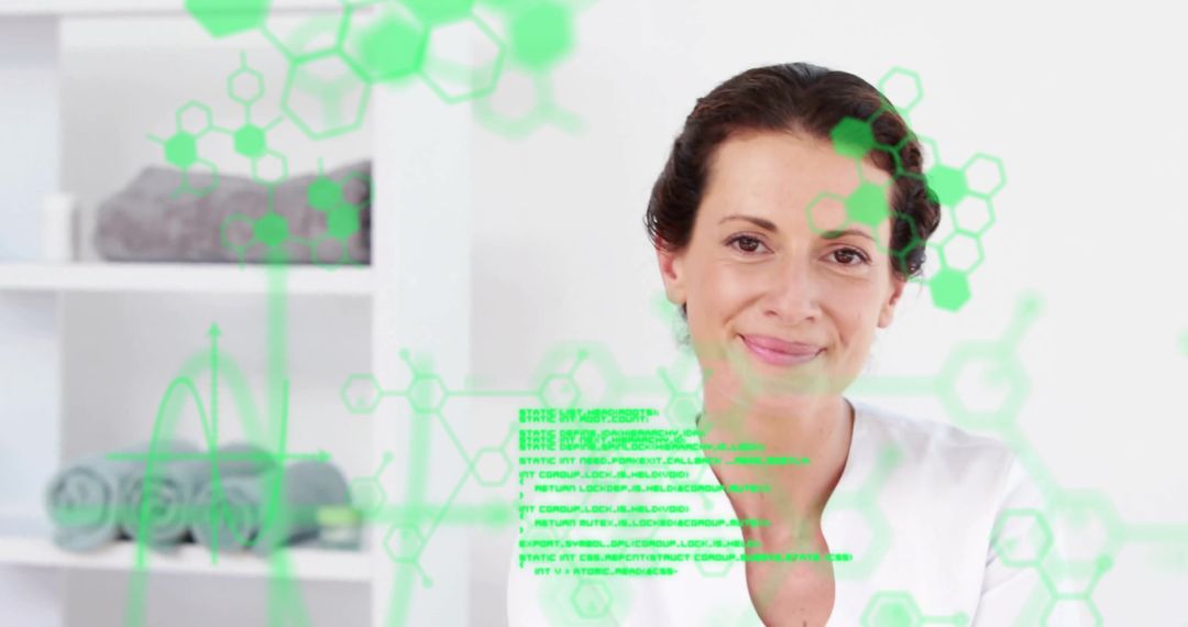 Digital Wellness Concept with Female Masseuse and Technology Interface