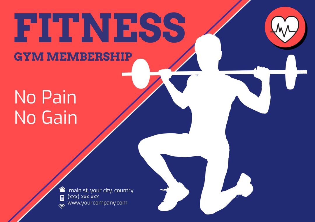 Dynamic Fitness Gym Membership Promotion Poster Design - Download Free Stock Templates Pikwizard.com