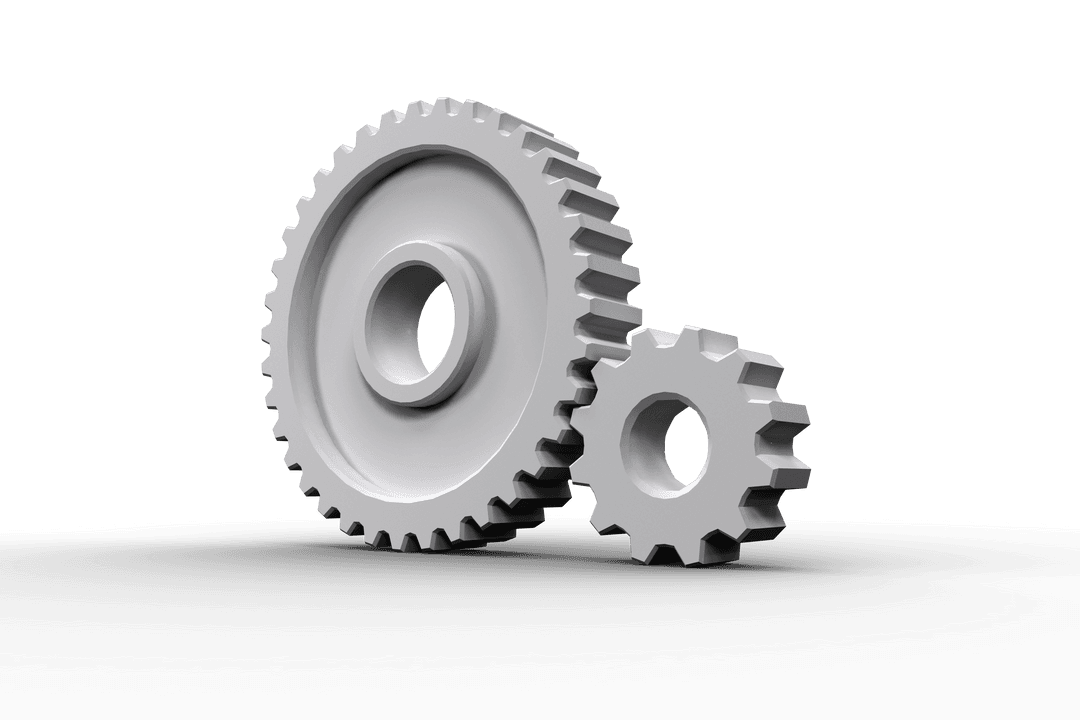 Interlocking Transparent White Gears