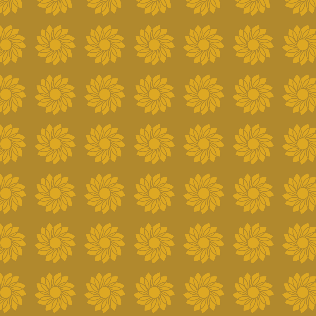 Yellow Flower Pattern on Brown Transparent Background