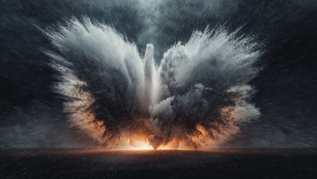 Powerful Eruption Sending Dynamic Smoke Plume Skyward