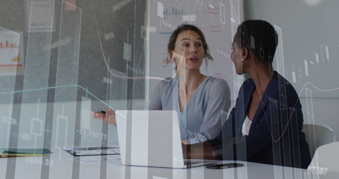 Diverse Female Team Collaborating in Modern Business Office