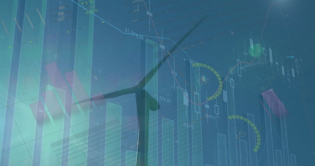 Renewable Energy Finance: Graphs and Data Analysis Concept
