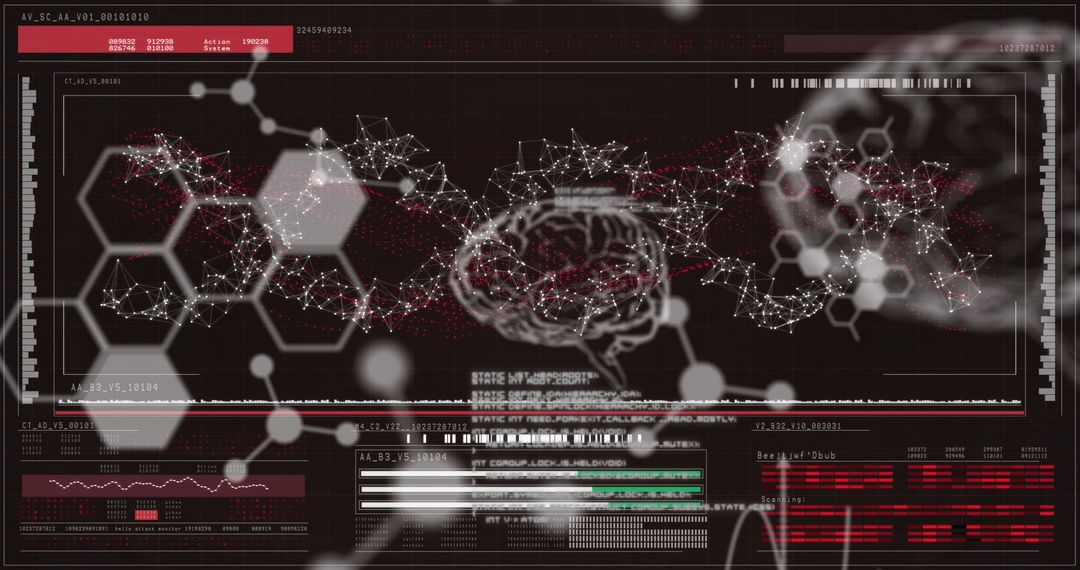 Complex DNA Brain Interface Digital Visualization