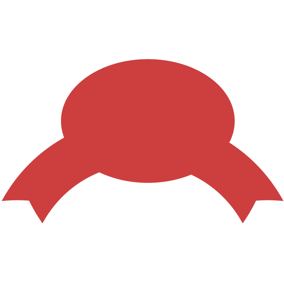 Red Award Ribbon Badge Vector on Transparent Background