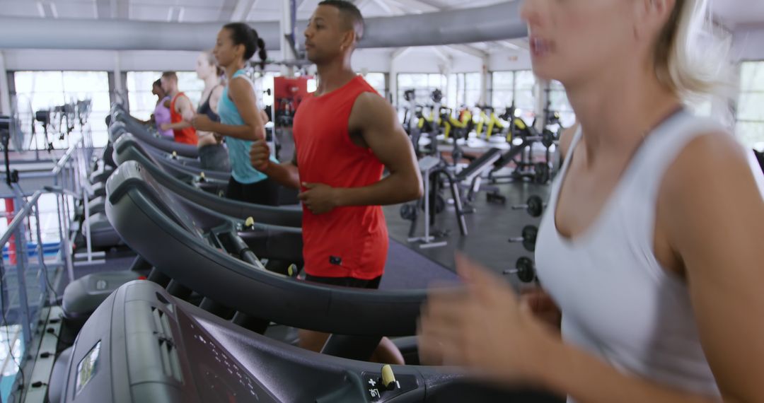 People Running on Treadmills in Gym's Active Environment - Free Images, Stock Photos and Pictures on Pikwizard.com