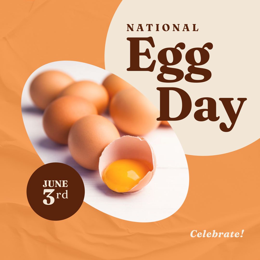 National Egg Day Celebration Banner with Eggs and Orange Background - Download Free Stock Templates Pikwizard.com