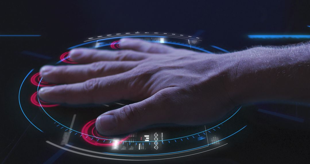 Hand Scanning High-Tech Interface for Biometric Data Processing