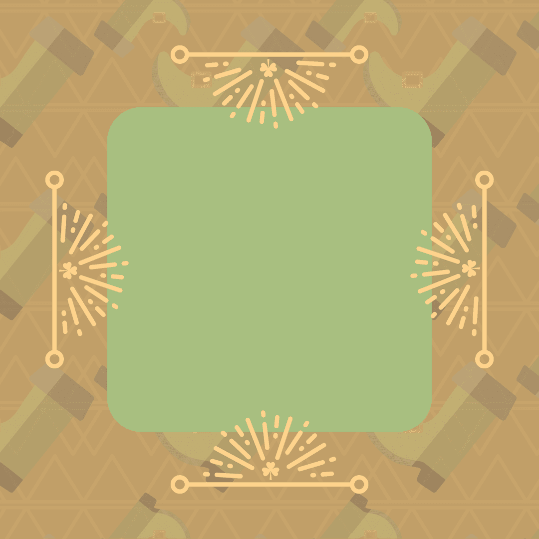 Decorative Beige Card with Green Center on Transparent Background