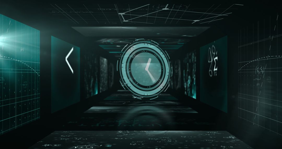 Futuristic Mathematical Tunnel with Geometric Patterns