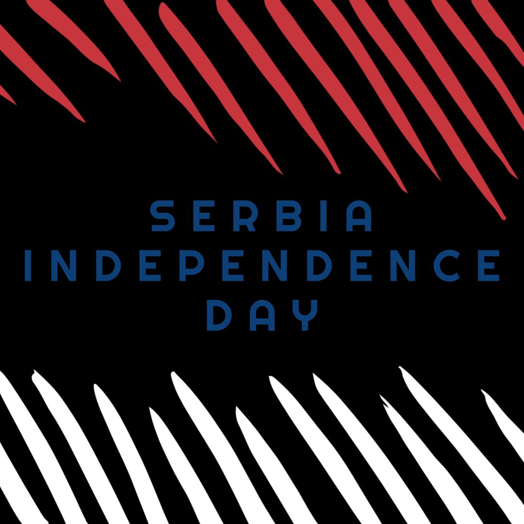 Serbia Independence Day Celebration Poster with Red and White Lines - Download Free Stock Templates Pikwizard.com