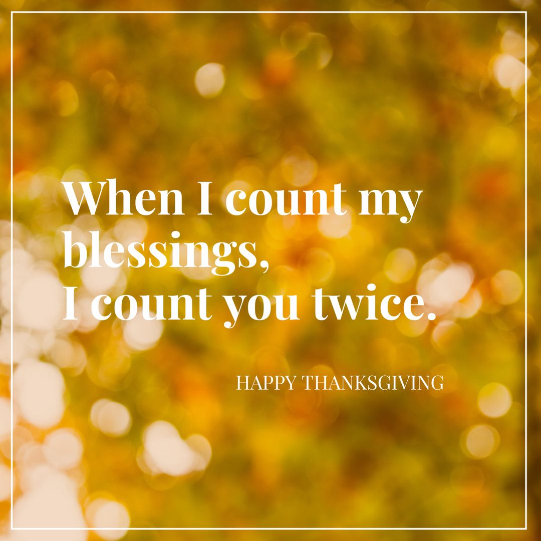 Heartfelt Thanksgiving Message with Warm Bokeh Background