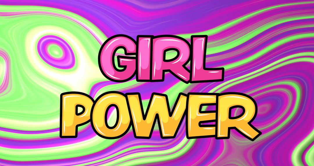 Girl Power Text on Colorful Liquid Background - Free Images, Stock Photos and Pictures on Pikwizard.com