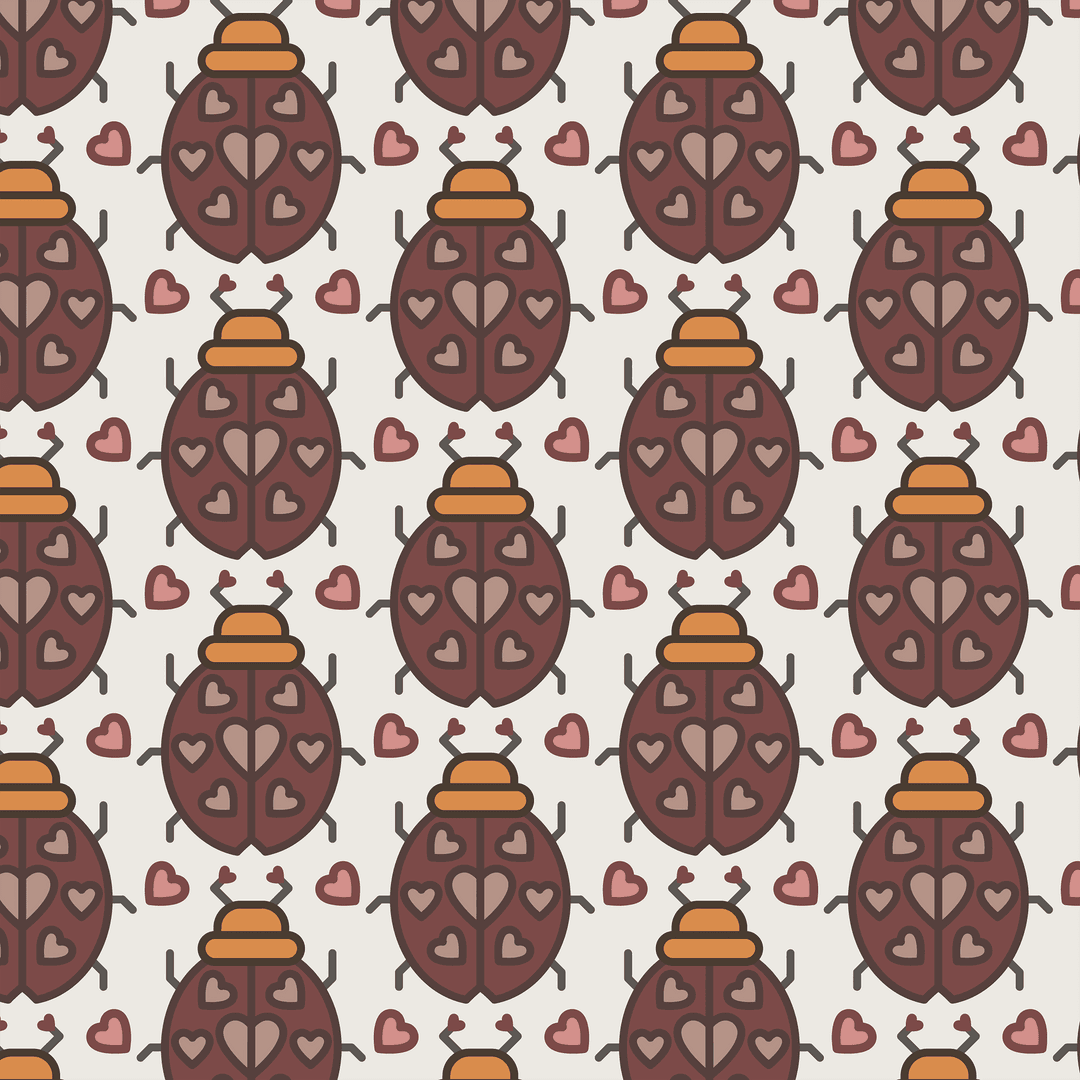 Transparent Background Bug Pattern with Heart-Shaped Details - Download Free Stock Images Pikwizard.com