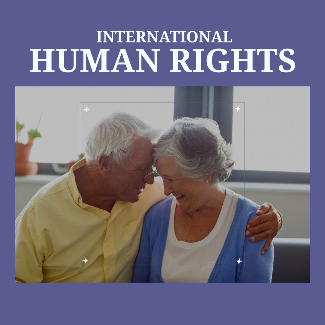 Elderly Couple Celebrating Human Rights with Joy