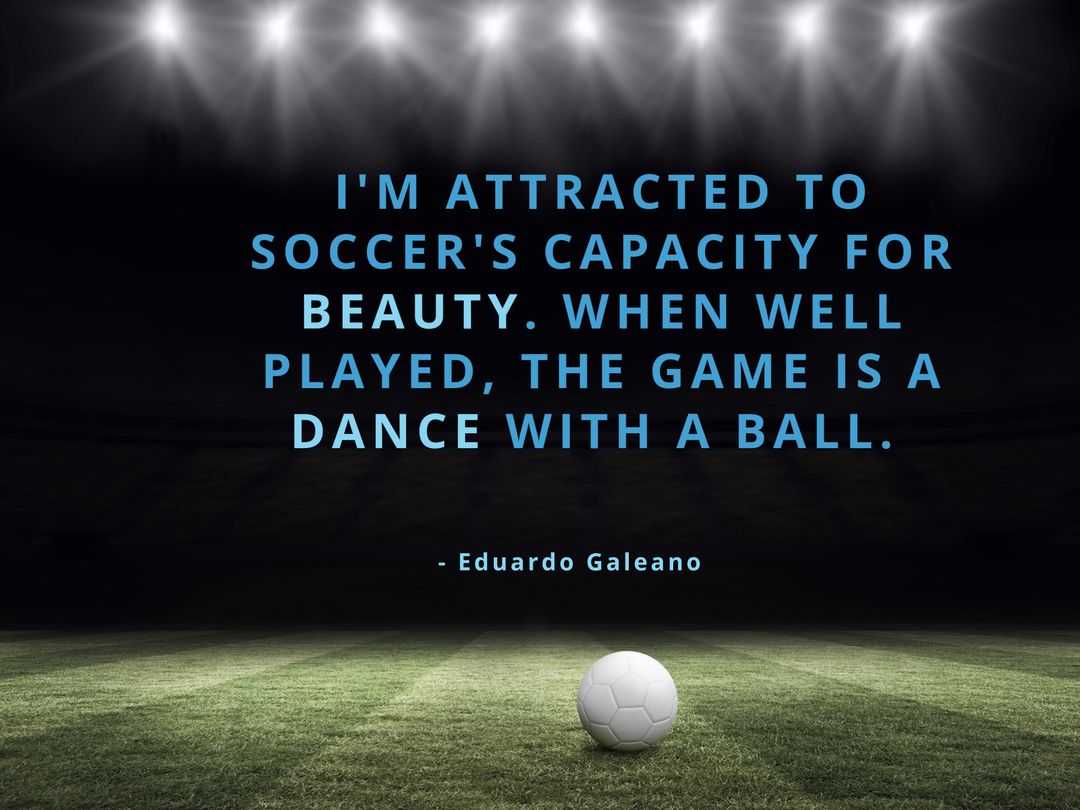 Powerful Soccer Quote Over Track Field Spotlight