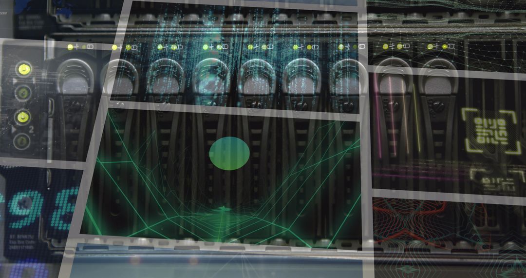 Data Technology and Digital Interface Concept Composite