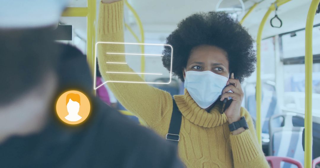 Digital Communication on Public Transport with Social Media Icons