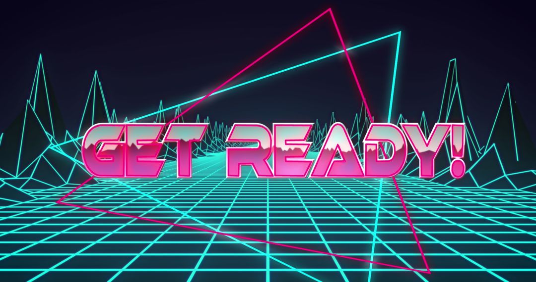 Futuristic Neon Grid with Get Ready Message