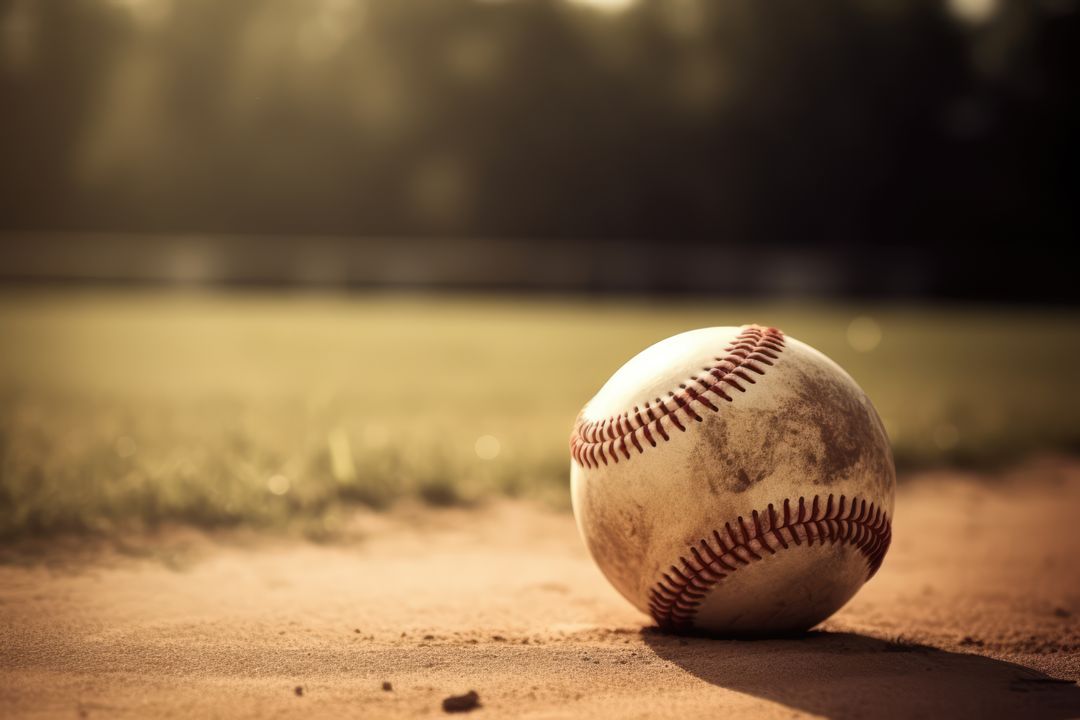 Close-up of Baseball on Dirt Field with Sunlight - Free Images, Stock Photos and Pictures on Pikwizard.com