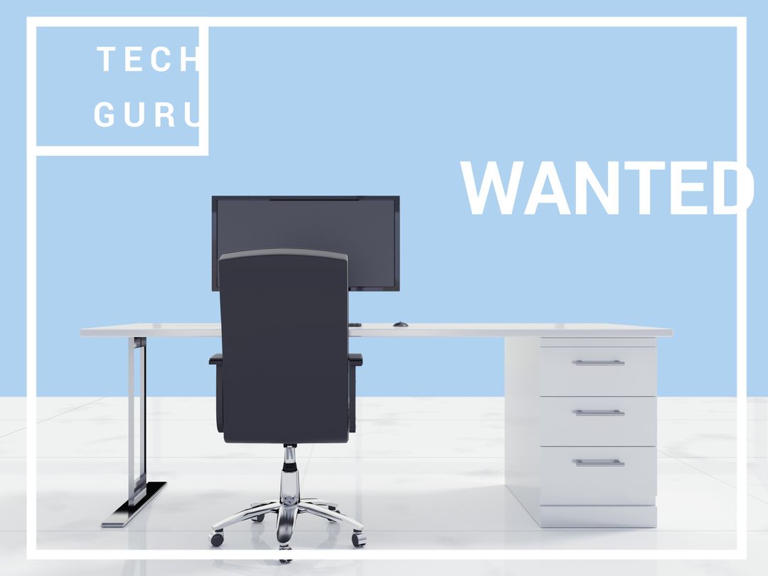 Vacant Office Desk Seeking Tech Guru Specialist - Download Free Stock Templates Pikwizard.com