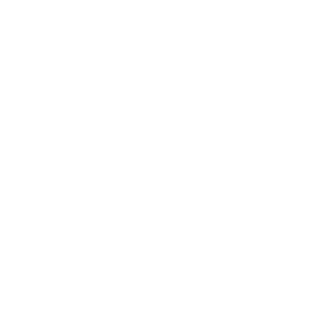 White Curved Arrow Logo on Transparent Background