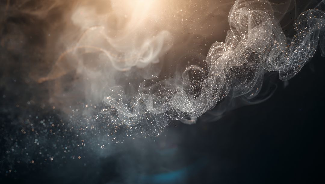 Ethereal Swirling Mist Particle Cloud with Gentle Light