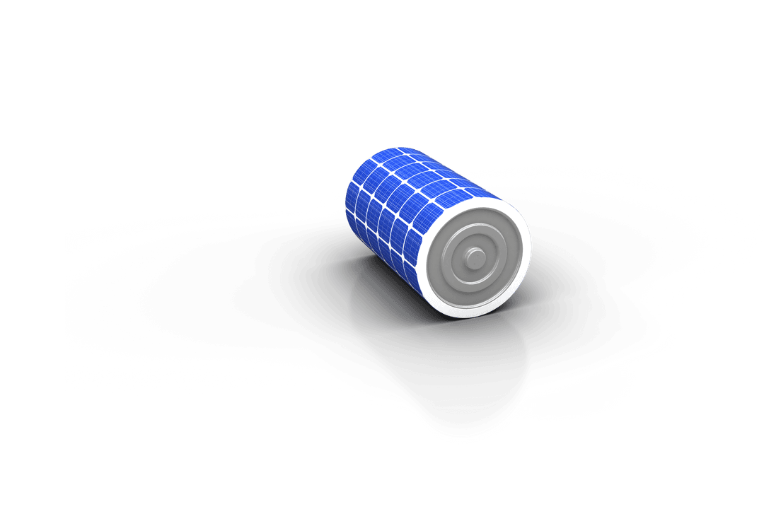 3D Transparent Solar Battery with Blue Surface Design