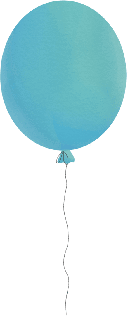 Transparent Blue Balloon Floating Vector Illustration