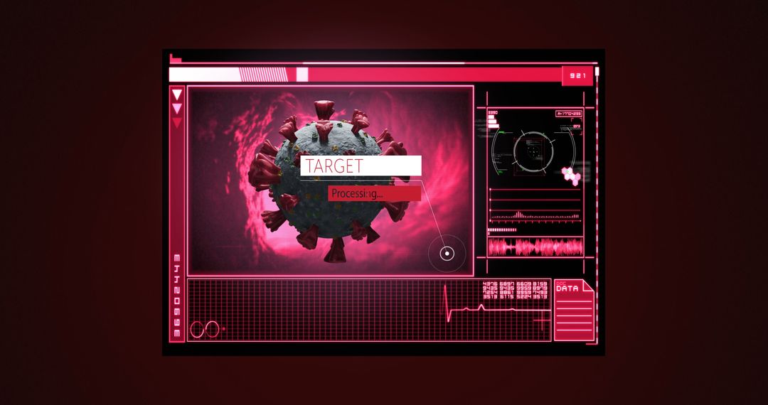 Digital Interface Displaying COVID-19 Virus Data Analysis